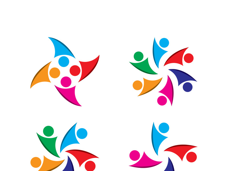 People group and community logo icon illustration design vector