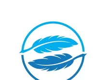 Feather quill design icon and logo illustration classic stationery