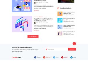 Gutenberg Blog PSD Template