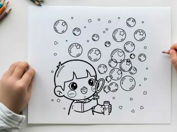 Curious baby discovering world with magnifying glass vector illustration preview picture