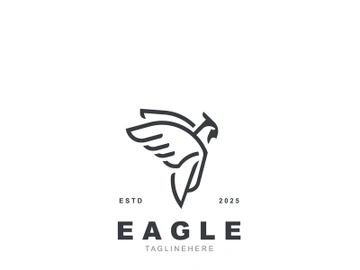 Eagle Logo minimalist style design template. Falcon Logotype Emblem identity preview picture
