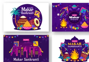 12 Makar Sankranti Celebration Illustration