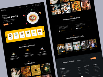 Restaurant booking concept landing page preview picture
