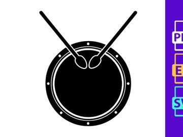 Drum and drumsticks silhouette preview picture