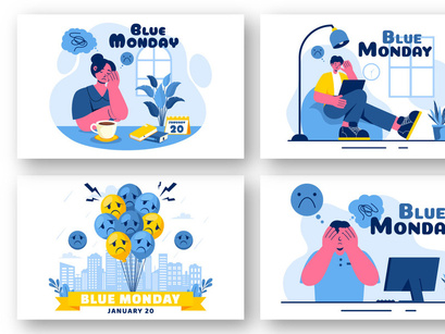 10 Blue Monday Illustration