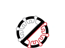 Coronavirus covid-19 prohibition sign flat vector