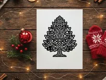 Elegant Christmas Tree Silhouette for Holiday Decor and Seasonal Design