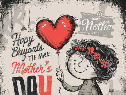 Happy Mother Day Vector Illustration