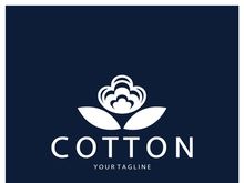Soft natural organic cotton flower plant logo for cotton plantations, industries,business,textile,clothing and beauty,vector