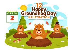 12 Happy Groundhog Day Illustration preview picture