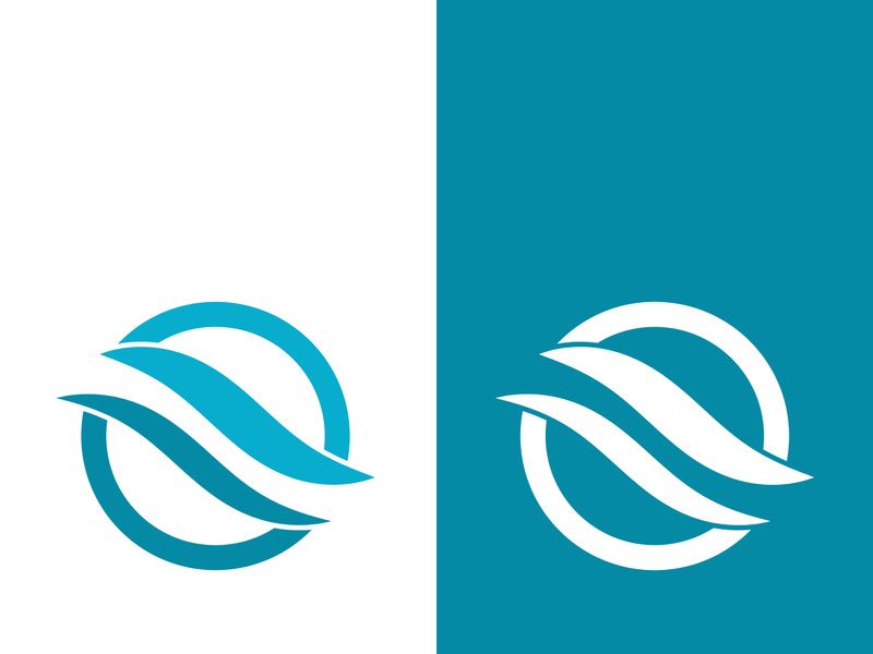 Wave beach vector illustration design logo