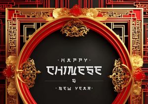 PSD 3d rendaring realistic chinese new year background bundles