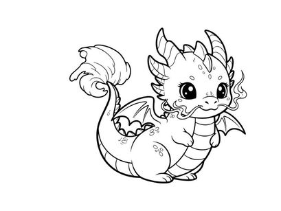 Cute baby dragon cartoon vector illustration flat design