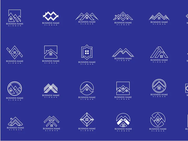 Home building outline logo set
