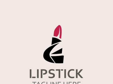 Lipstick logo design for makeup fashion shop and beauty vector cosmetic design template preview picture