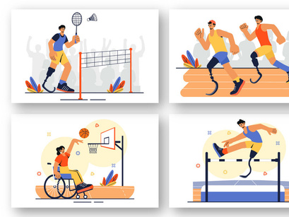 9 Sports for Disabled People Illustration