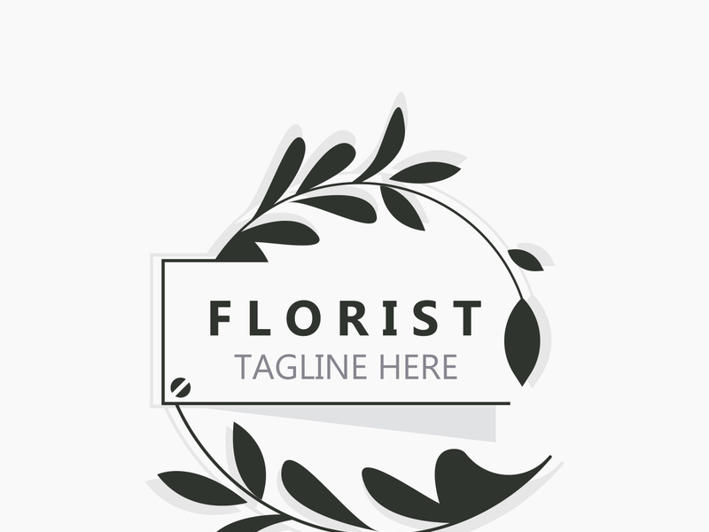 Florist logo beautiful floral leaf and flower vector art, icon graphic decoration business wedding template