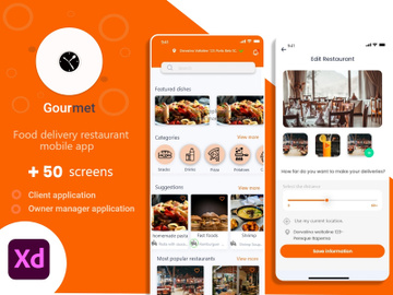 Gourmet - Food Delivery UI Kit for Adobe XD preview picture