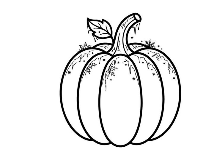 Pumpkin illustration for autumn or Halloween themes. Hand-drawn pumpkin sketch for seasonal design and decoration.
