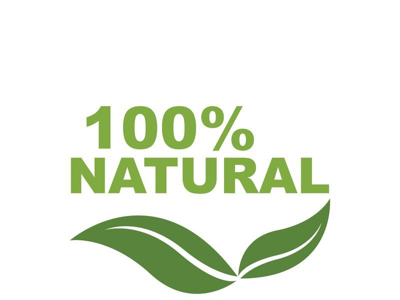 100% Natural and organic product badge vector green icon