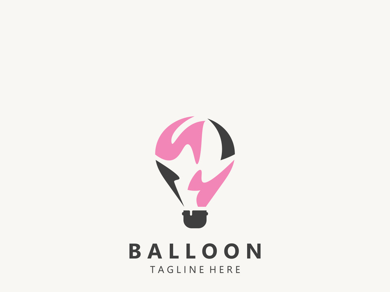 Air balloon logo creative design air transport symbol template simple illustration