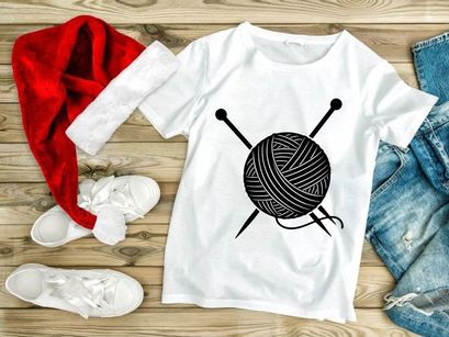 Ball of Yarn with Knitting Needles, Craft Supply Icon