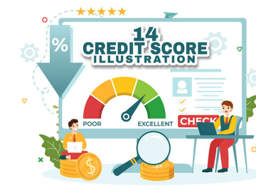 14 Credit Score Vector Illustration preview picture