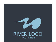 River Logo vector icon illustration design template