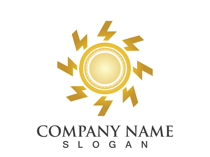 Creative sun concept logo illustration design template