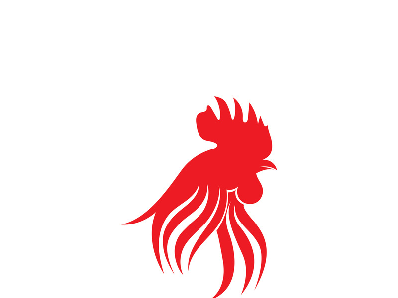 Rooster head logo template vector