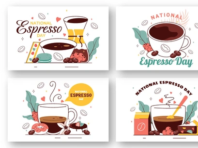 10 National Espresso Day Illustration
