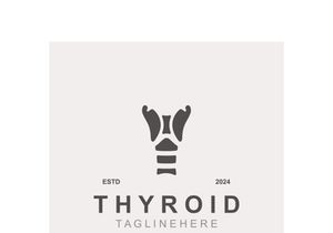 Thyroid Gland human Endocrine System structure logo thyroid care simple template design