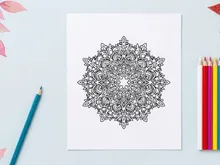 Intricate Christmas snowflake mandala illustration for holiday decor and coloring pages
