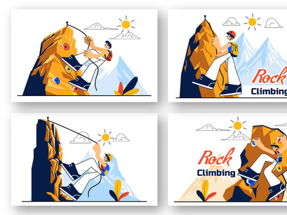 10 Rock Climbing Illustration