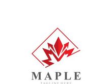 Maple leaf logo design vintage style graphic illustration