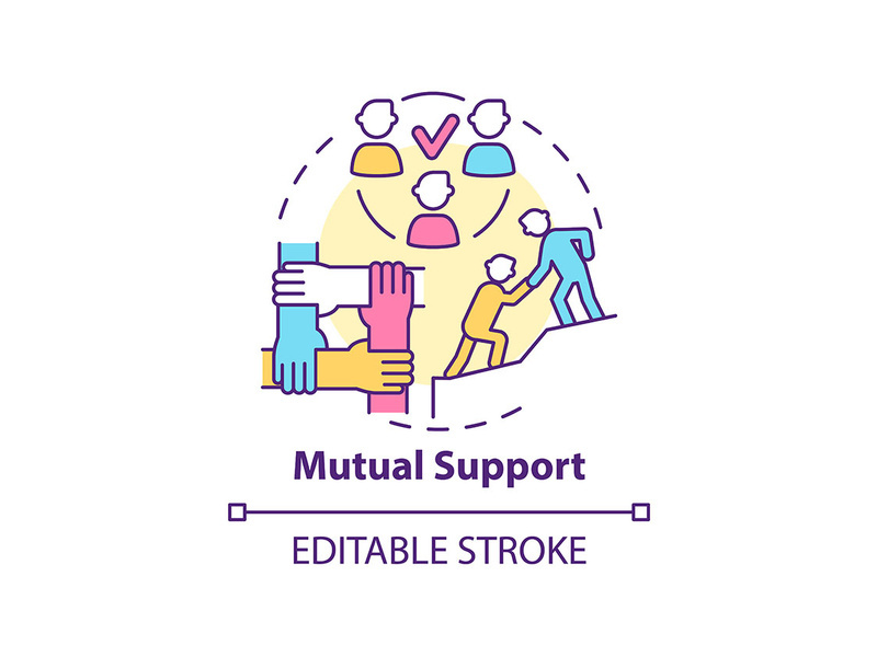 Mutual support concept icon