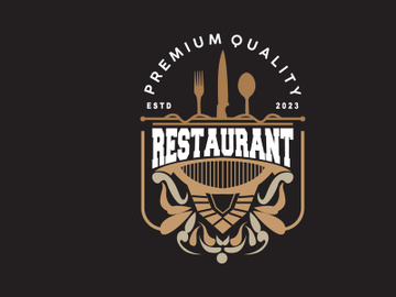 Retro Vintage Style Ornament Design, Logo Retro Restaurant Typography Emblem preview picture