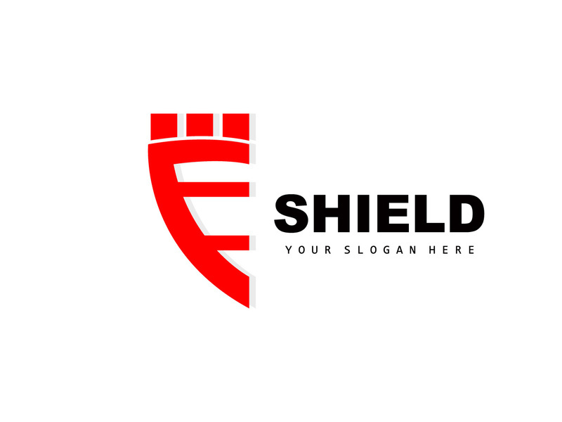 Shield Logo, Safe And Strong Security Vector, Design, Protection Simple Style, Template Brand Icon