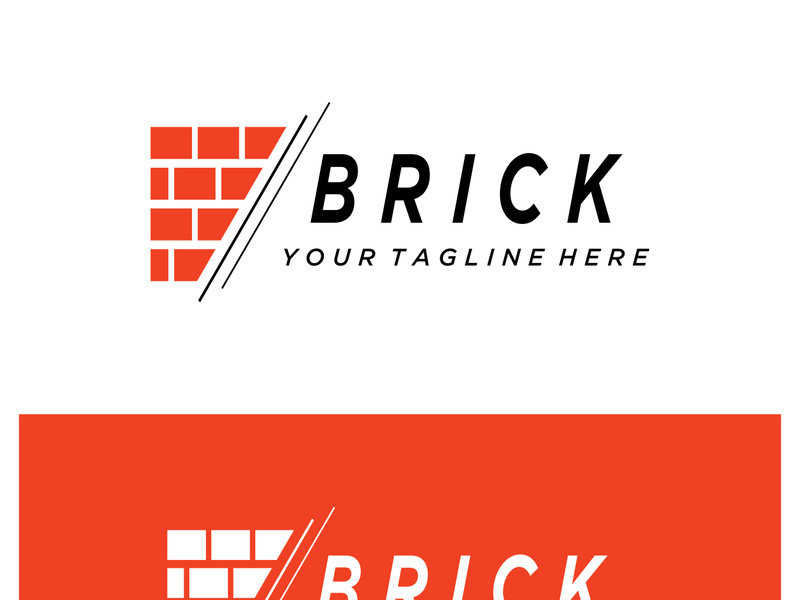creative brick logo designs for buildings, architectural buildings, civil engineering, building materials shops