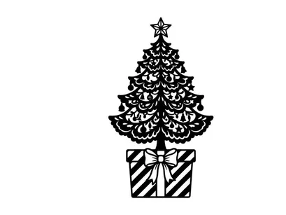 Árvore de Natal Festiva com Caixa de Presente para Celebração de Férias