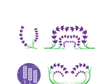 Fresh lavender flower logo vector flat design