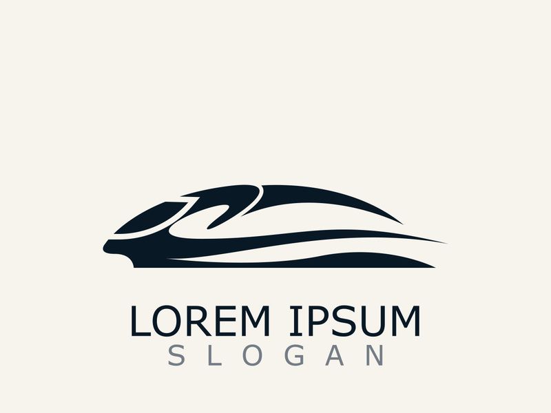 Modern Train logo image design transport railway icon template