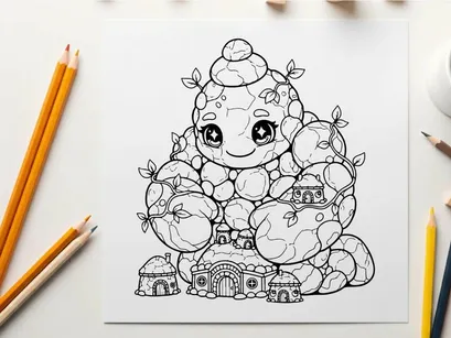 Süße Schnecke mit Haus glückliche Cartoon-Vektorillustration
