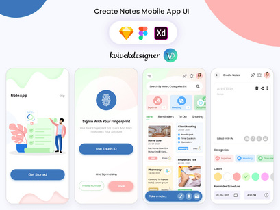 Create Notes Mobile App UI Kit