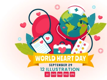 12 World Heart Day Illustration preview picture