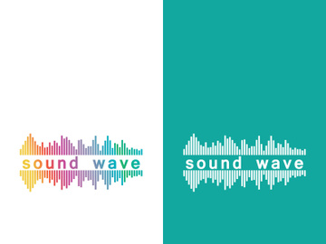 Sound waves logo background modern music vector image preview picture