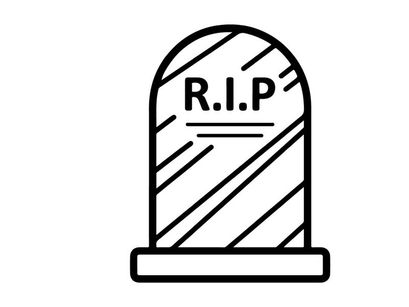 Ikon batu nisan dengan teks RIP. Ilustrasi batu nisan sederhana untuk desain Halloween.