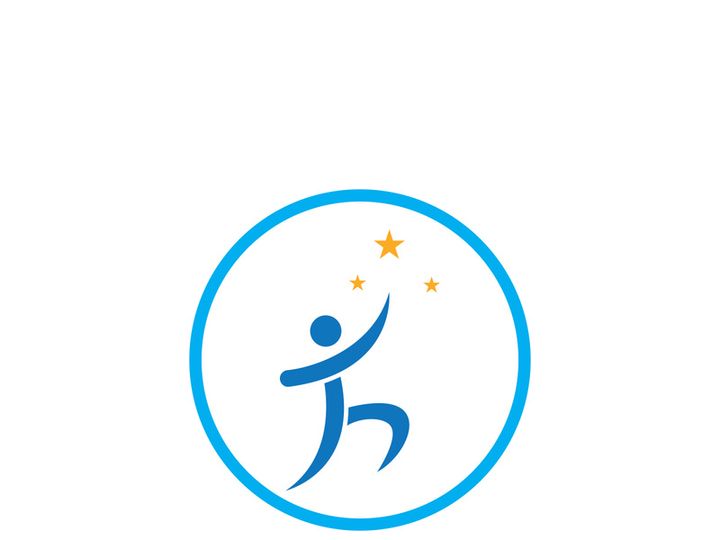 People star logo design to achieve a success or dream.