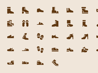 Shoes Solid Icons