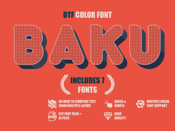 Baku - OTF color font preview picture